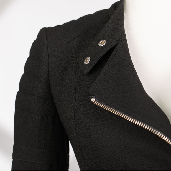 Aritzia Wilfred Montesson Crepe Biker Jacket black, Size 0, Excellent Condition - Picture 2 of 10